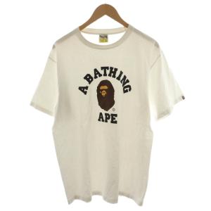 Tシャツ カットソー 半袖 ロゴ プリント XL 白 ホワイト /AN44