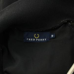 FRED PERRY ユニオンジャック トラックジャケット ジャージ アウター ジップアップ ショート丈 ロゴ 刺繍 S 黒