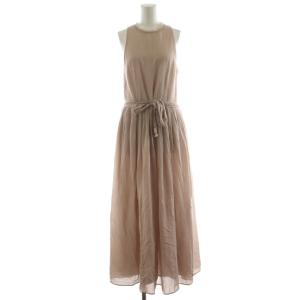 ワンピース マキシ ロングノースリーブ シフォン リボン付き F ピンク WG18E0091600100