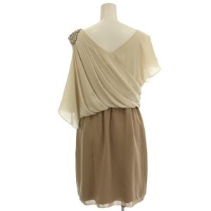 GRACE CONTINENTAL ドレープ ワンピース ドレス ミニ ラインストーン 38 ベージュ 13235016 /G