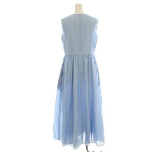 BLENHEIM ノースリーブ ワンピース U945-025 ロング フレアスカート M 水色 ライトブルー /G