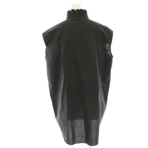 IENA 25AW フリルネックノースリーブシャツ ブラウス 黒 ブラック 25050900935030 /HN