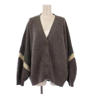 ニット カーディガン 長袖 Vネック ウール EUR 36 USA 4 グレー /BM