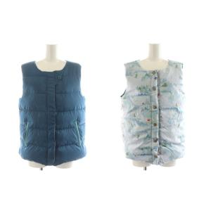 ダウンベスト リバーシブル アウター 40 青 ブルー 水色 ライトブルー GJJAG-33190 /AN21