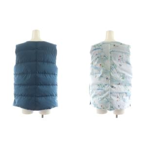Jocomomola de Sybilla ダウンベスト リバーシブル アウター 40 青 ブルー 水色 ライトブルー GJJAG-33190 /AN21