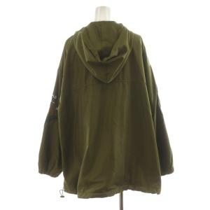 ScoLar パーカー プルオーバー 内側フリース ロゴ 刺繍 蝶 花柄 M カーキ /AN18