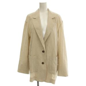 リネン混 テーラードジャケット 薄手 38 生成り ベージュ 23-010-200-2010 /G