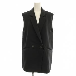 ノースリーブジャケット 23-010-240-1030 ベスト ジレ テーラード ダブル 38 黒 ブラック