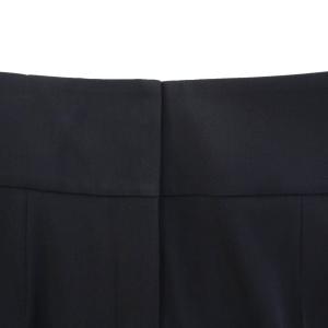 IENA デザインハイウエストパンツ スラックス ストレート ジップフライ 無地 ワンカラー 40 紺 ネイビー