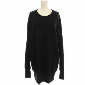 ウール ニット 23-080-586-2080 長袖 ロング丈 F 黒 ブラック /G