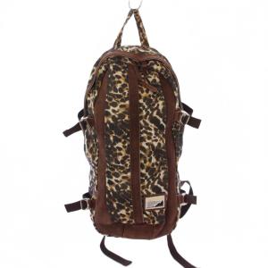 リュックサック デイバッグ ヒョウ柄 レオパード ナイロン 茶 /BM