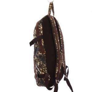 MSPC リュックサック デイバッグ ヒョウ柄 レオパード ナイロン 茶 /BM