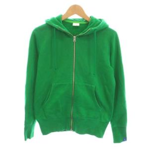 ジップアップ パーカー スウェット 長袖 S 緑 /YM