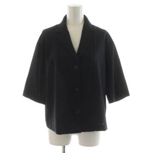 23SS マイクロパナマボイル ジャケット テーラードジャケット シングル 7分袖 6 黒 ブラック JKCYCM0502
