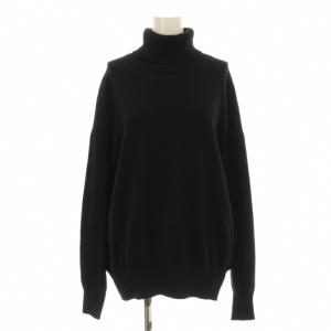23AW JUSPER タートルネックプルオーバー ニット セーター 長袖 ウール カシミヤ混 黒 ブラック