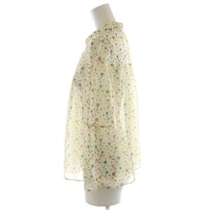 JOCOMOMOLA シャツ ブラウス 半袖 総柄 花柄 シースルー シアー 42 ベージュ GJBGJ-32138 /AN37