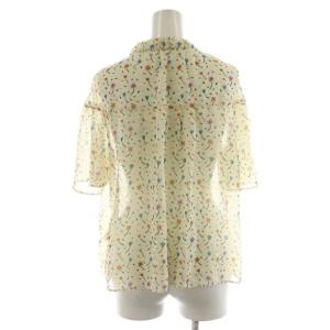 JOCOMOMOLA シャツ ブラウス 半袖 総柄 花柄 シースルー シアー 42 ベージュ GJBGJ-32138 /AN37