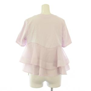 SNIDEL 25SS 異素材ペプラムTシャツ カットソー 半袖 クルーネック チュール 切替 F ピンク タグ付き