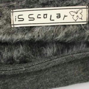 ScoLar カットソー 裏起毛 スウェット 異素材切替 長袖 蝶 M グレー /G
