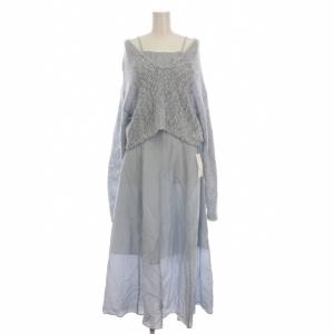 25SS スラブニットセットシアーワンピース ロング 長袖 セーター 0 ライトブルー SWNO251071