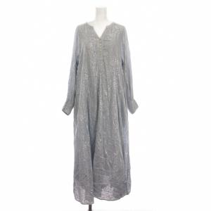 23SS Cotton Voile Foil Flower Print Panel Dress