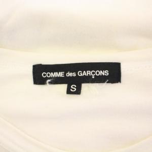 COMME des GARCONS Tシャツ ロンT 長袖 クルーネック ロゴ プリント ストレッチ S 白 ホワイト /BB