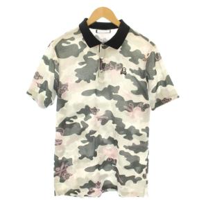 21SS Affection Polo ポロシャツカットソー 鹿の子 半袖 カモフラ 迷彩柄 スカルプリント