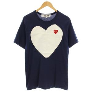 AD2022 Tシャツ 半袖 L ネイビー 紺 ハートロゴ AZ-T184 /G