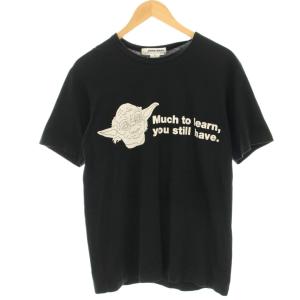 スターウォーズ STAR WARS ヨーダ Tシャツ カットソー プリント 半袖 L 黒 ブラック  W20118
