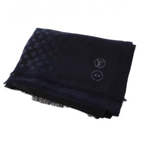LOUIS VUITTON 藤原ヒロシ フラグメント エトール・モノグラム エクリプス ブラーリー ストール シルクカシミヤ