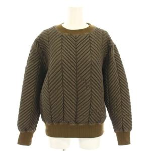 キルティングプルオーバー トレーナー カットソー 長袖 中綿 タグ付き 1 茶 ブラウン 411824