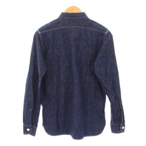 WAREHOUSE デニムシャツ カジュアル 長袖 レギュラーカラー 無地 34 インディゴ /BB