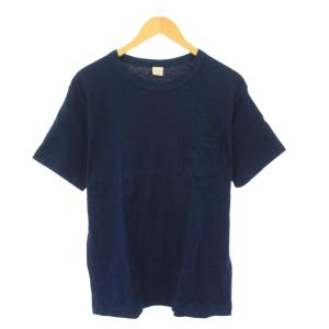 Tシャツ 半袖 クルーネック ワンカラー ストレッチ L 紺 ネイビー /BB