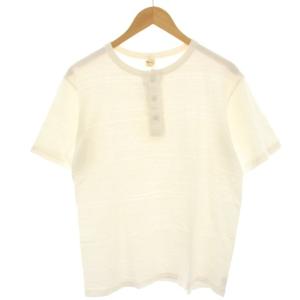 ヘンリーネックTシャツ カットソー 半袖 M 白 ホワイト /HN