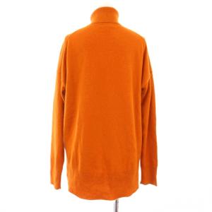 Theory ニット セーター 長袖 タートルネック カシミア 無地 S オレンジ /BB