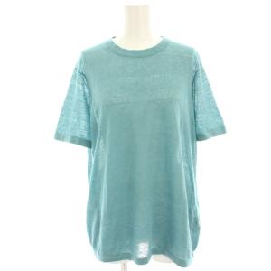 SAG HARBOR KNIT TEE ニット カットソー 麻 リネン 薄手 半袖 S 水色 ライトブルー