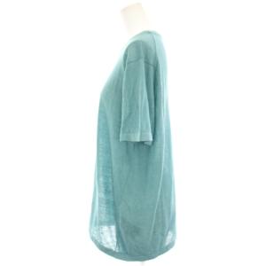 Theory SAG HARBOR KNIT TEE ニット カットソー 麻 リネン 薄手 半袖 S 水色 ライトブルー