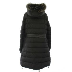 TATRAS ダウンコート アウター ナイロン ロング丈 ジップアップ フード ラクーンファー 3 黒 ブラック LTA13A4283