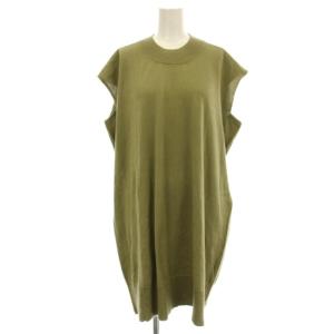 ノースリーブ ニットワンピース ひざ丈 M カーキ S52CT0223 /G