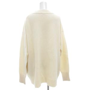 IENA AQUA ワイドVネックカーディガン ニット 長袖 厚手 カシミヤ混 白 ホワイト 20080900746030