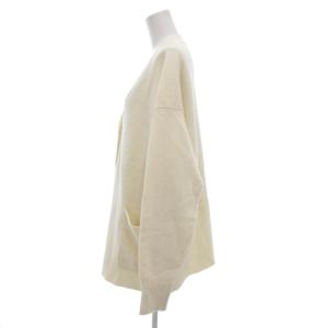 IENA AQUA ワイドVネックカーディガン ニット 長袖 厚手 カシミヤ混 白 ホワイト 20080900746030