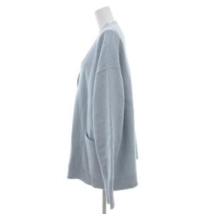 IENA AQUA ワイドVネックカーディガン ニット 長袖 厚手 カシミヤ混 水色 ライトブルー 20080900746030