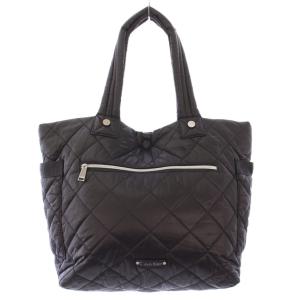 トートバッグ ハンドバッグ キルティング ナイロン ロゴ ワンカラー 黒 ブラック /BB