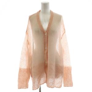 モヘヤニットルーズカーディガン 長袖 メッシュ S ピンク 112090272300 /AN60
