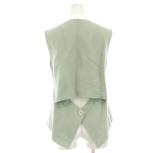 MILA OWEN MILAOWEN バックデザインリネンセットアップ カットソー ノースリーブ クロップドパンツ 麻 1 薄緑 ライトグリーン