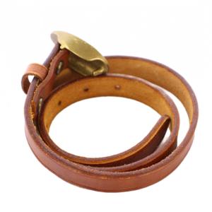 RALPH LAUREN ベルト レザー ロゴ バイカラー 65 茶 ブラウン ゴールドカラー /BB