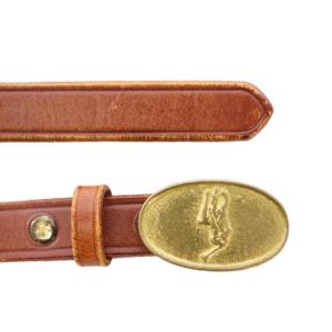 RALPH LAUREN ベルト レザー ロゴ バイカラー 65 茶 ブラウン ゴールドカラー /BB