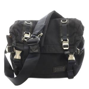 メッセンジャーバッグ ショルダーバッグ バックル 黒 ブラック /AN12