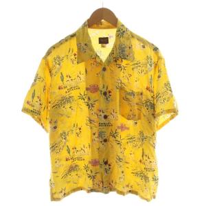 アロハシャツ 半袖 総柄 L 黄 イエロー /AN46