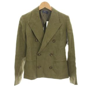 テーラードジャケット ダブル 麻 リネン 0 カーキ WMPOOTWN5V20099 /HN